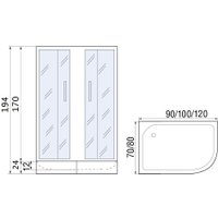 Душевой уголок River Don 100/80/24 MT R