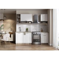 Готовая кухня Стендмебель Рица 1.6 (белый текстура/дуб крафт серый)