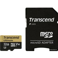 Карта памяти Transcend Ultimate microSDHC UHS-I U3M 32GB + адаптер [TS32GUSDU3M]