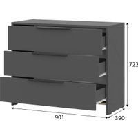Комод NN мебель МС Камелия 1 К 3 ящика (графит серый)