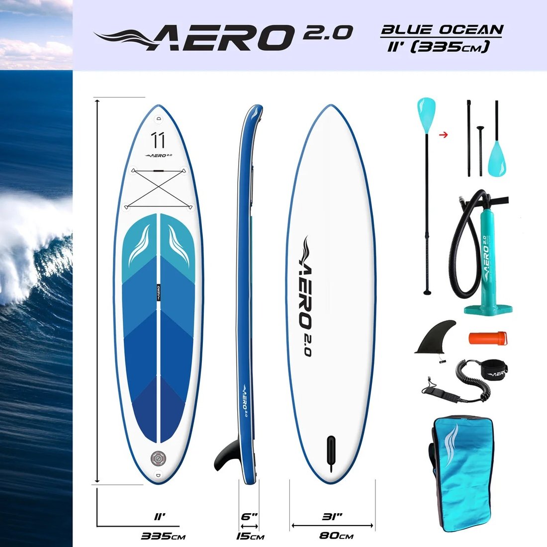 

Сапборд AERO 2.0 Blue Ocean 11