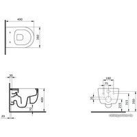 Унитаз подвесной Bocchi V-Tondo Rimless (черный матовый) 1417-004-0129+A0336-004