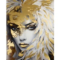 Картина по номерам Феникс+ Девушка в перьях 67980