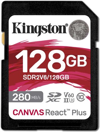 Карта памяти Kingston Canvas React Plus V60 SDXC 128GB