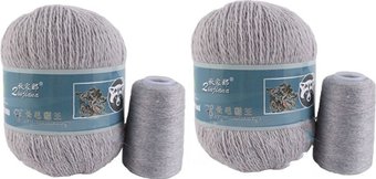 Набор пряжи для вязания ХоббиБум Пух норки 857 50 г 340 м (серебристо-серый)