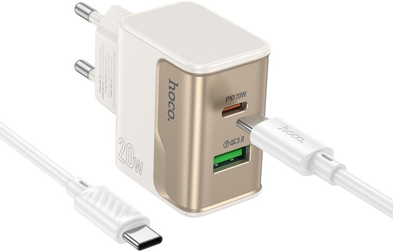 Сетевое зарядное Hoco CS71A USB Type-C (белый)
