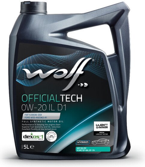 Моторное масло Wolf OfficialTech 0W-20 IL D1 5л