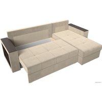 Угловой диван Лига диванов Дубай лайт правый 114163 (микровельвет бежевый)