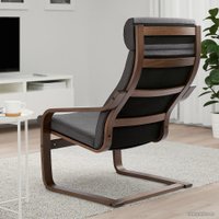 Интерьерное кресло Ikea Поэнг (коричневый/шифтебу темно-серый) 493.028.07
