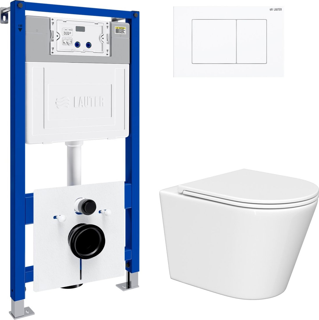 

Унитаз подвесной Lauter Longer 2110822 с кнопкой 219702J (прямоугольная, белый)