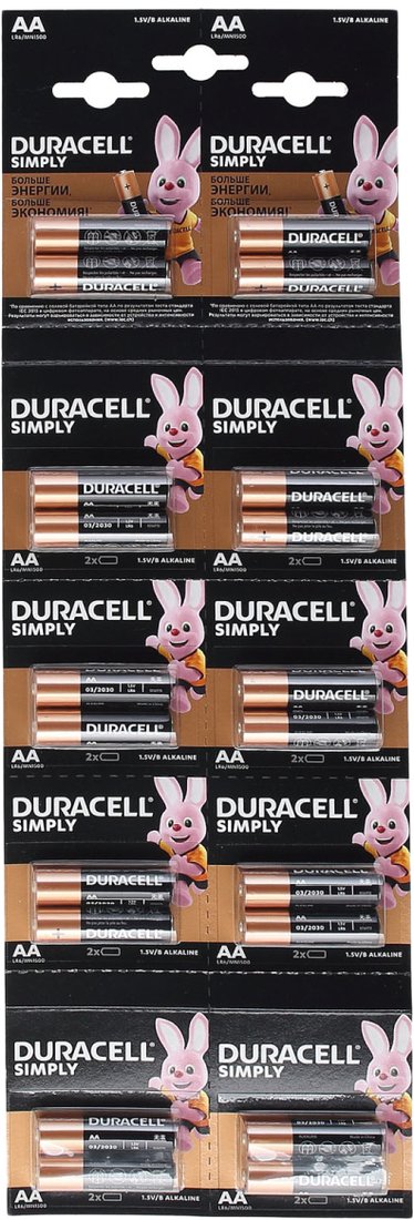 

Батарейка DURACELL Simply AA LR6 20 шт.