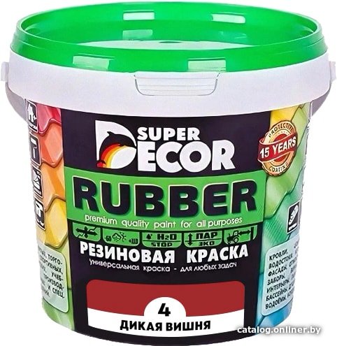Краска Super Decor Rubber 1 кг (№04 дикая вишня)