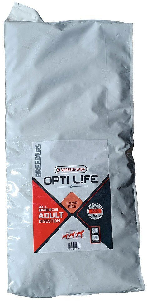 

Сухой корм для собак Opti Life Для взрослых собак всех пород с чувст. пищевар, ягненок и рис (20 кг)