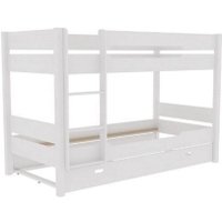 Двухъярусная кровать ММЦ Амелия 90x200 (двухъярусная, с выдвижным спальным местом, белый воск)