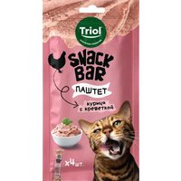 Лакомство для кошек Triol Snack Bar Паштет из курицы с креветкой (40 г)