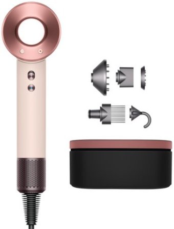 Dyson HD07 Supersonic (с переходником на евровилку, керамический розовый/розовое золото)