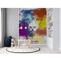 Фотообои ФабрикаФресок Лев и граффити 572270 (200x270)