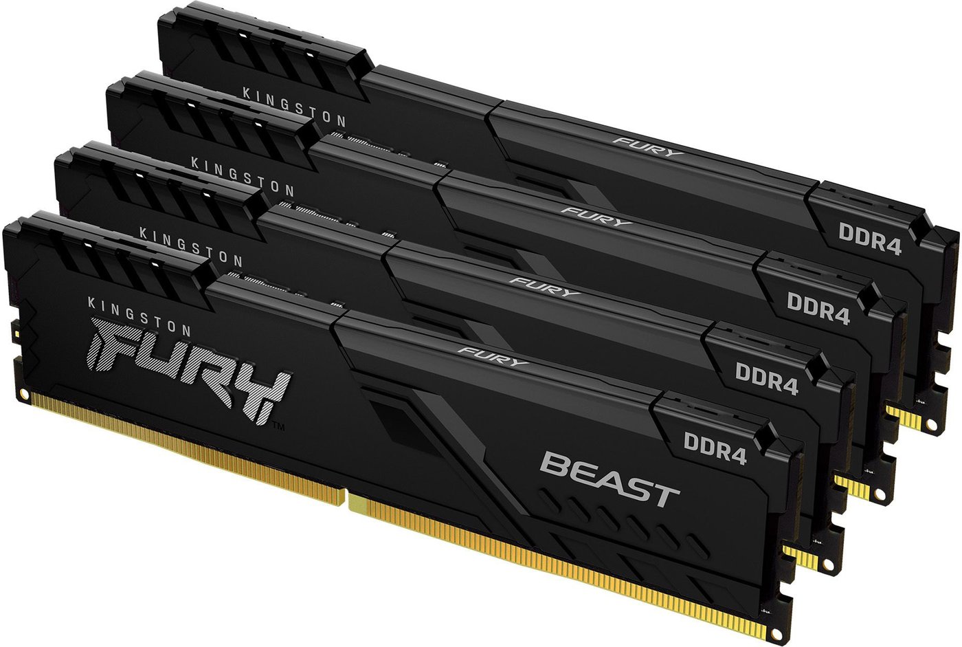 

Оперативная память Kingston FURY Beast 4x16GB DDR4 PC4-25600 KF432C16BBK4/64