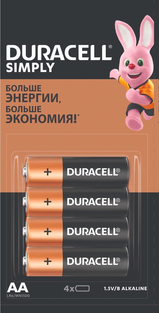 

Батарейка DURACELL Simply AA LR6 4 шт.
