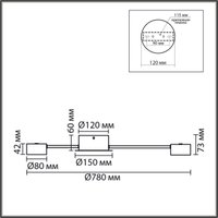 Припотолочная люстра Lumion Torina 8343/8C