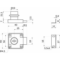 Замок мебельный Lemax 138 хром