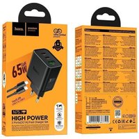 Сетевое зарядное Hoco N75 USB Type-C (черный)