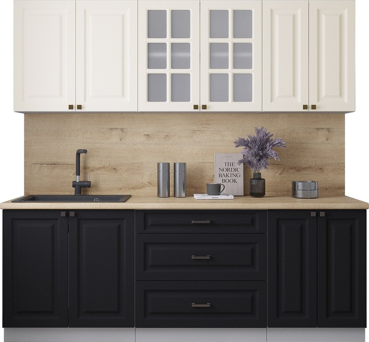 

Готовая кухня Интерлиния Мила Деко 2.2Б (черный/белый/дуб бунратти)