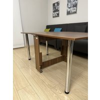 Стол-книга Stoloff Мечта 2280x850 (орех, опоры вкручиваемые, углы закругленные с роликами и ручками)