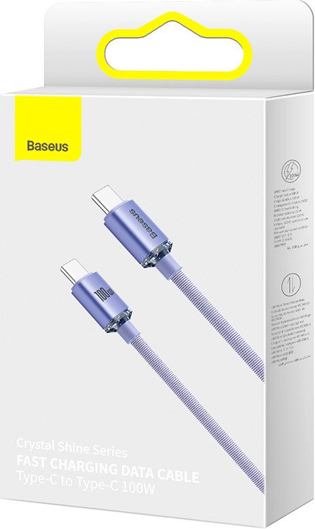 

Кабель Baseus Crystal Shine USB Type-C - USB Type-C (2 м, фиолетовый)