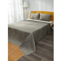 Набор текстиля для спальни Vip Camilla 240-260 (косичка, светло-серый)