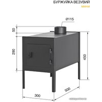 Свободностоящая печь-камин Везувий Буржуйка Мини