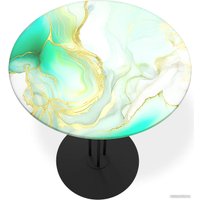 Журнальный столик Sheffilton SHT-CT55/H43 (лазурно голубой/черный муар)