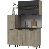 Готовая кухня Стендмебель Эдинбург 1.4 с пеналом (железный камень/дуб крафт серый)