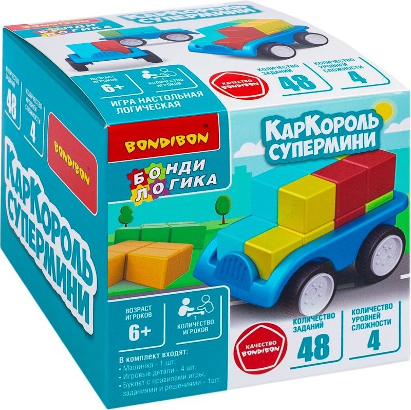 

Развивающая игра Bondibon БондиЛогика КарКороль супермини ВВ6433