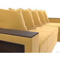 Угловой диван Лига диванов Дубай лайт правый 114165 (микровельвет желтый)