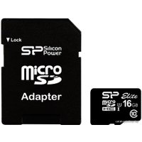 Карта памяти Silicon-Power microSDHC Elite UHS-1 (Class 10) 16 GB (SP016GBSTHBU1V10-SP)