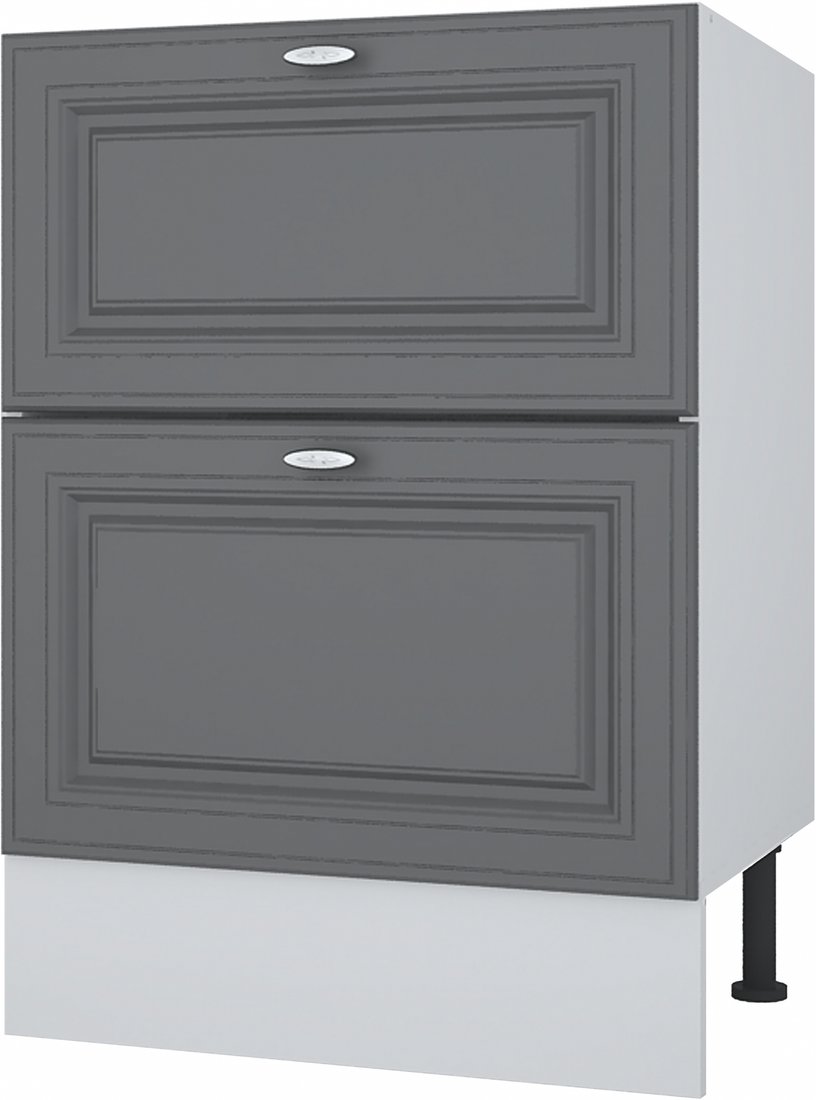 

Шкаф напольный Горизонт Мебель Ева 50 2 ящика (графит софт)