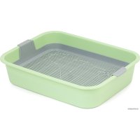 Туалет-лоток Альтернатива Барсик М6932 (с сеткой, зеленый)