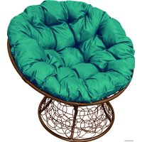 Кресло M-Group Папасан 12020204 (коричневый ротанг/зеленая подушка)