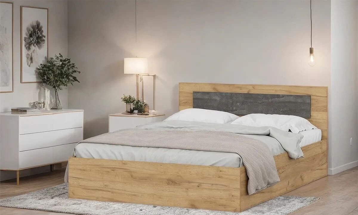 

Кровать SV-Мебель МСП 1 с основанием 140х200 (дуб золотой/камень темный)