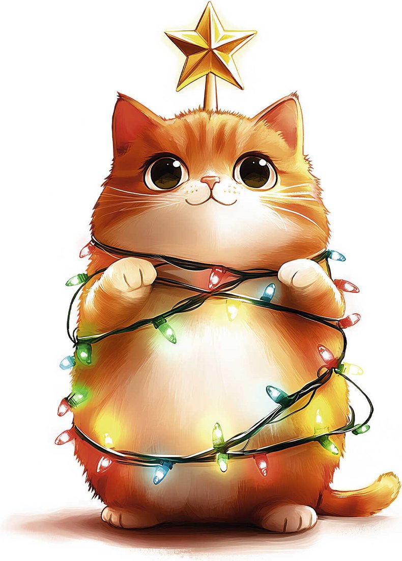 

Алмазная мозаика Феникс+ Кот-елочка 71342