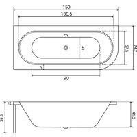 Ванна Lauter Bliss 150 L 21201051L (с черным подголовником)