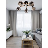 Припотолочная люстра Mirastyle MH-1570B/5 BK+FGD+WOOD