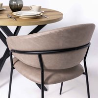 Стул с подлокотниками Алвест AV 433 (песочная замша Kiprus 03/черный)