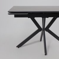 Кухонный стол Lepremo AV 2111 МДФ+керамика раздвижной 1200-1800x800 (черный матовый Shakespeare/черный)