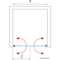 Душевая дверь Roth Lega Lift Line LZCN2/80 (хром/прозрачное)