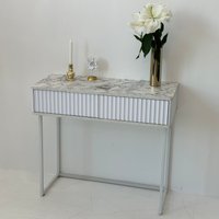 Туалетный столик без зеркала Shtabe Royal 5011 эко (мрамор каррара/белый)