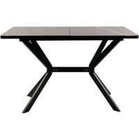 Кухонный стол ВВР Миллер (мрамор черный 3/черный №7, стекло 120-160/80)