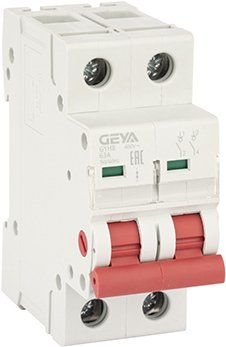 

Выключатель нагрузки GEYA 2P 63А 12кА GYH82P63