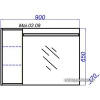  Aqwella Шкаф с зеркалом Майами [Mai.02.09]